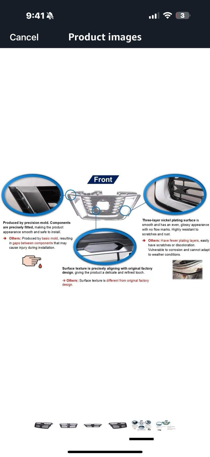 Front Grille Compatible with 2015-2016 Subaru Impreza Wagon