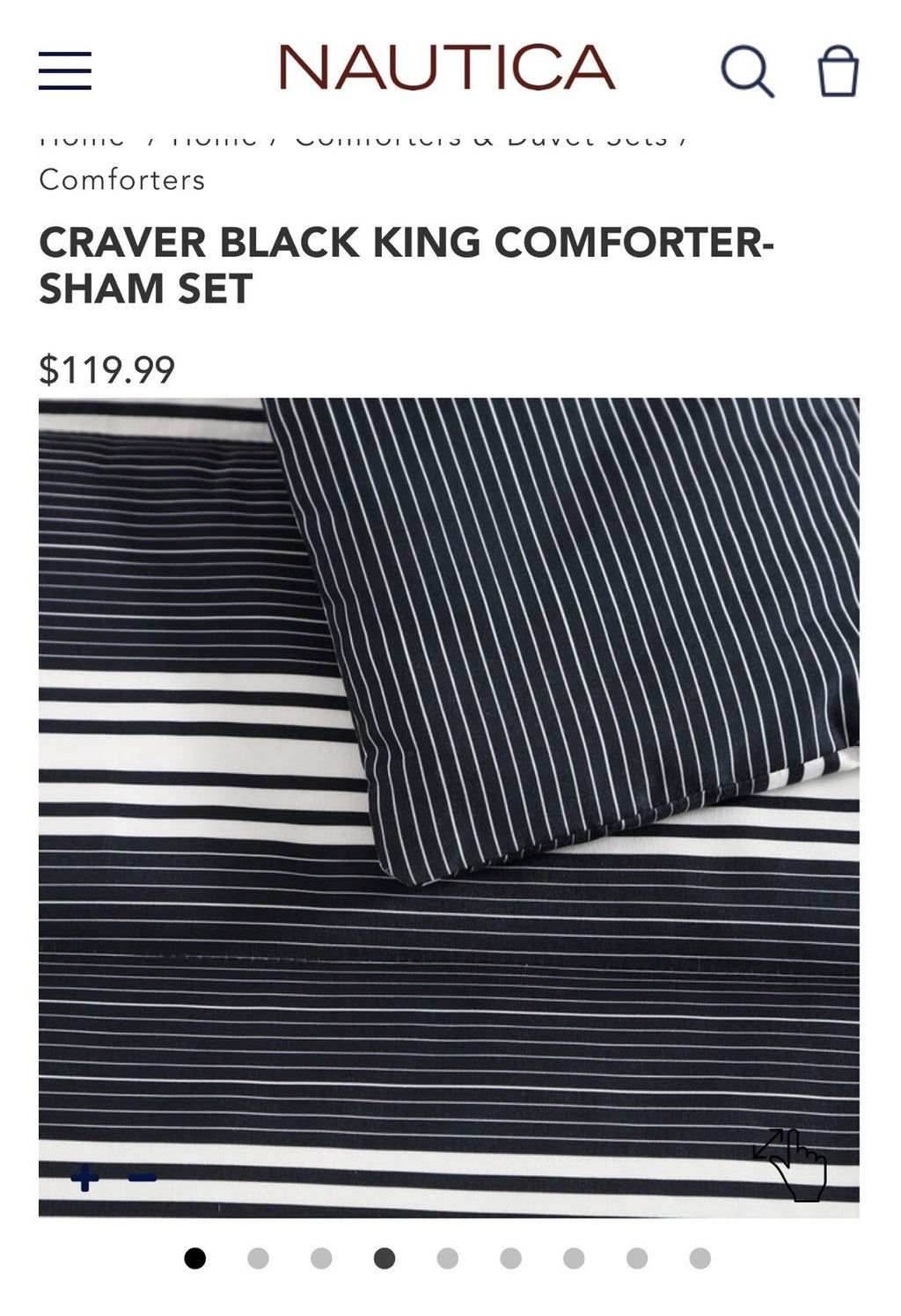 Nautica CRAVER BLACK KING COMFORTER-SHAM SET