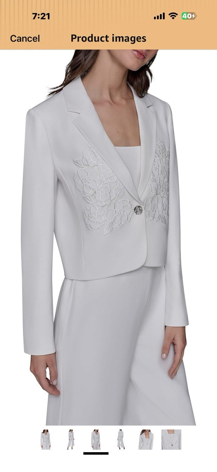 KARL LAGERFELD womens Cropped Long Sleeve Jacket
