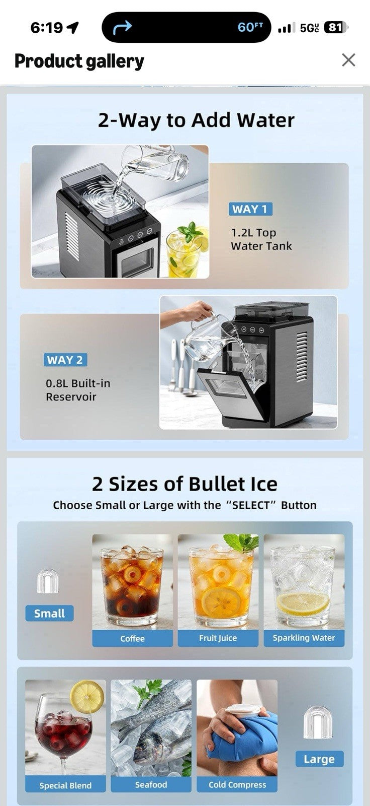 Antarctic Star Ice Maker, Portable Ice Machine with Self-Cleaning Function, 