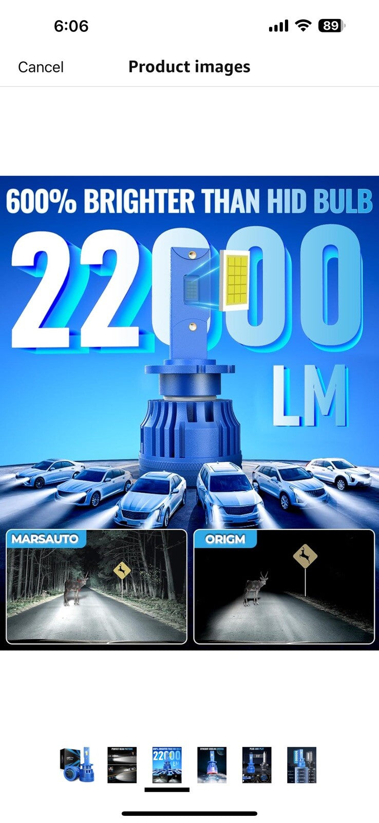 Marsauto D4S Bulbs, 6000K , 6X Brightness , 50000 Hours Lifespan，