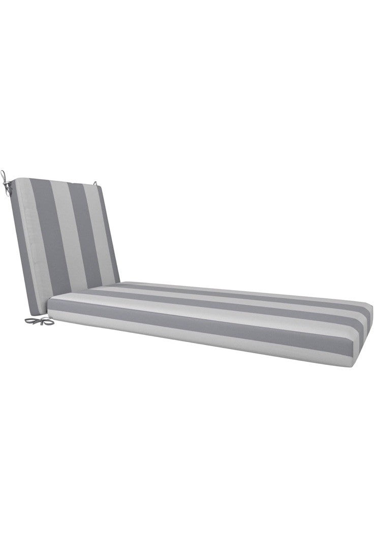 California Umbrella GCCH24B Chaise Lounge Cushion, 24"x78", Grey/White