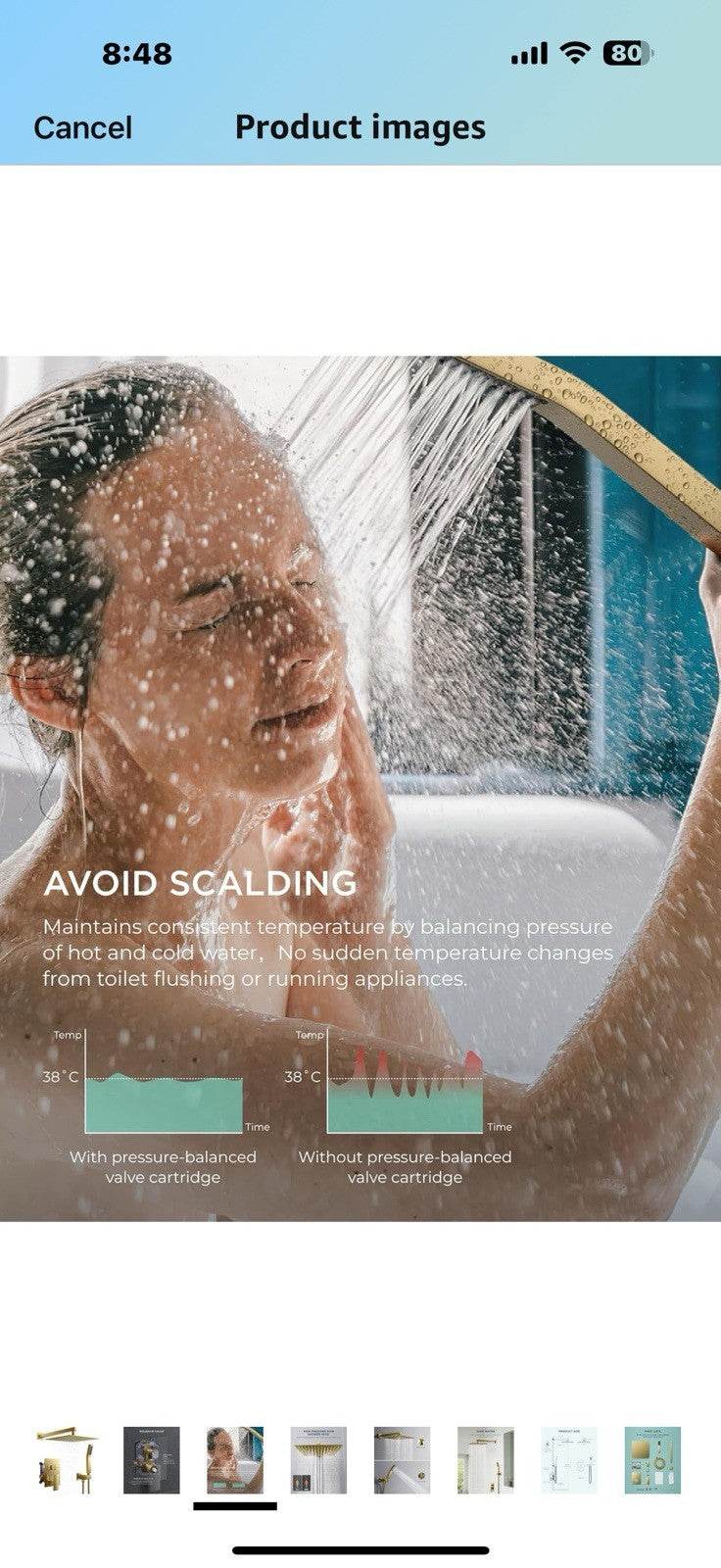 FORIOUS Rain Shower Head System, 10 Inch Shower Faucet Set with with handheld