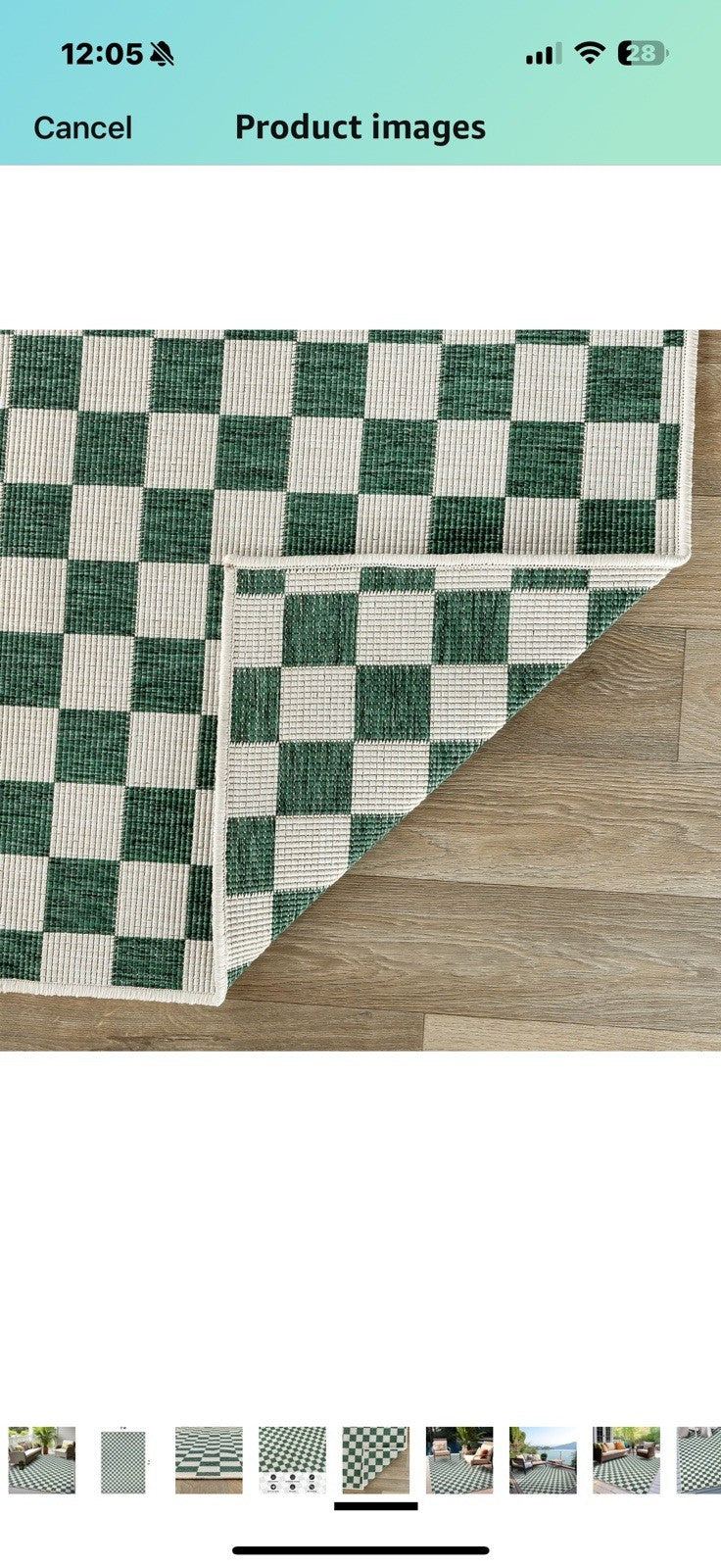 Rugshop Contemporary Checkered Weather Resistant Reversible Indoor/