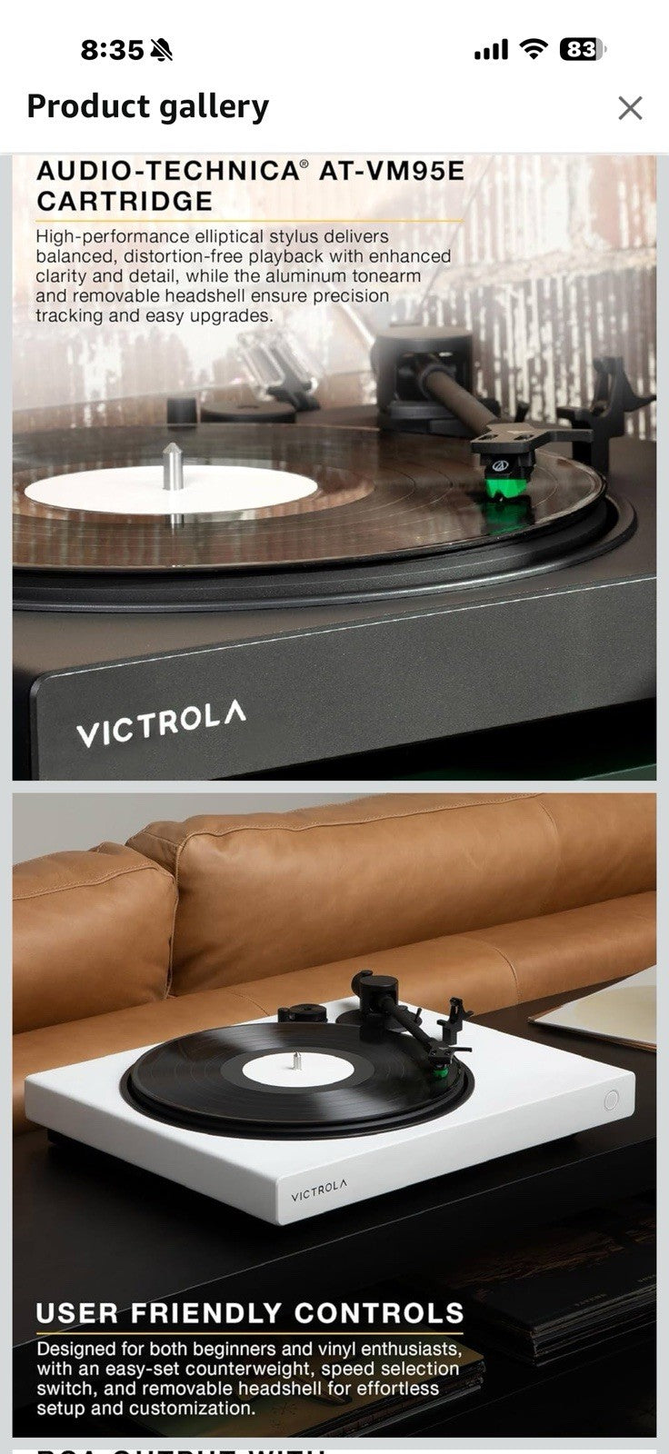 Victrola Wave – Bluetooth Turntable with Auracast – 2-Speed Vinyl Record 