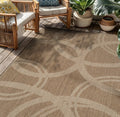 Rugshop Abstract Indoor Outdoor Flat Woven Area Rug,Natural Jute