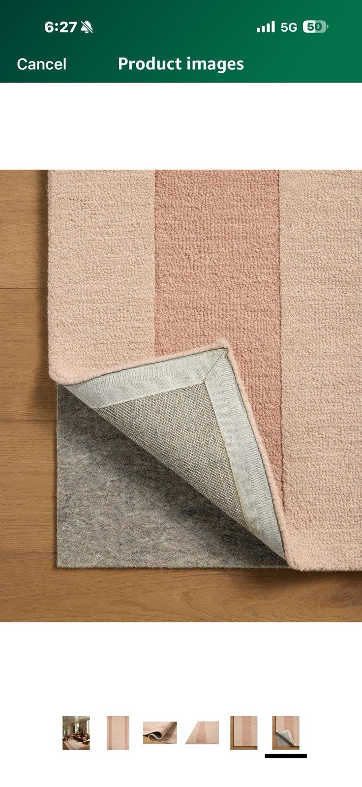 Loloi Leanne Ford Craven Collection CVN-01 Blush/Rose 5'-0" x 7'-6" Area Rug 