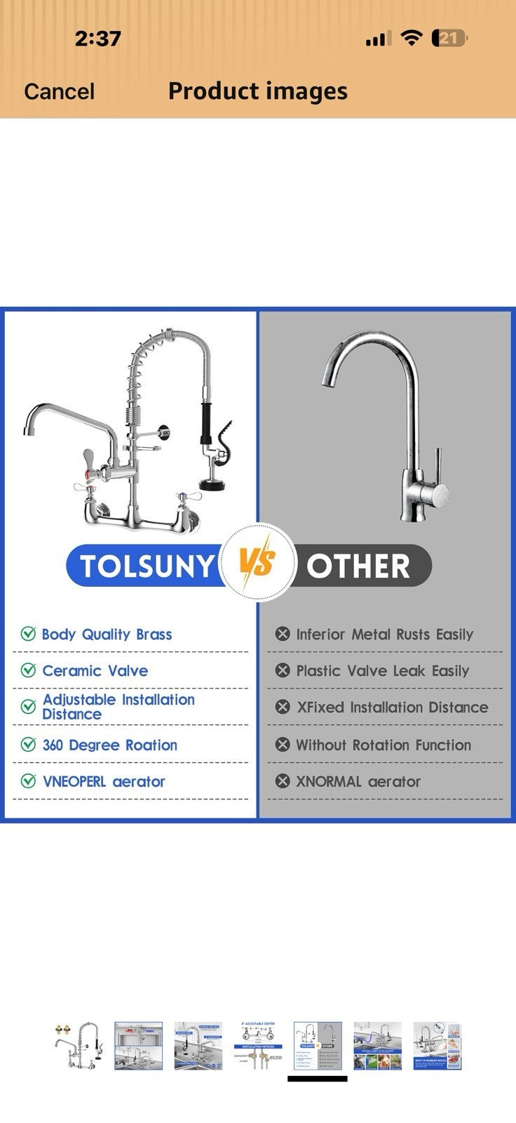 Commercial Pre-Rinse Sink Faucet – Wall Mount Professional Kitchen 