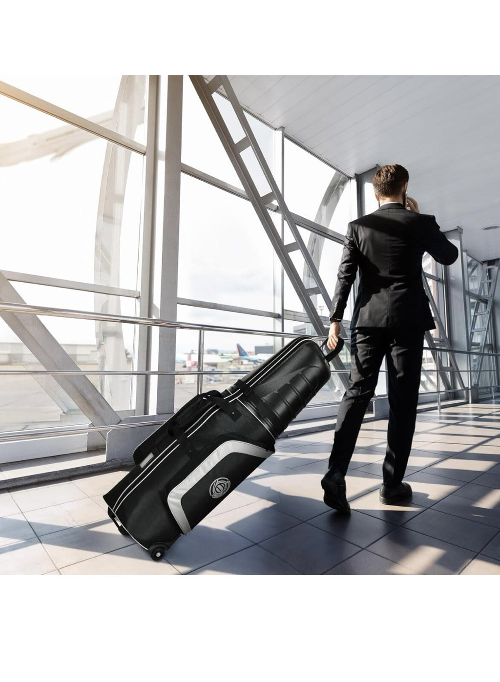 DWVO Golf Travel Bags for Airlines with Wheels, Durable Top to Protect Clubs