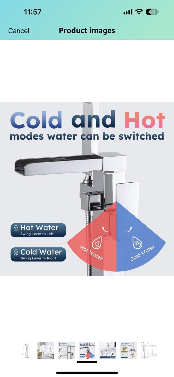 Free Standing Tub Faucet Chrome: ALEASHA Freestanding Tub Filler, Brass Made