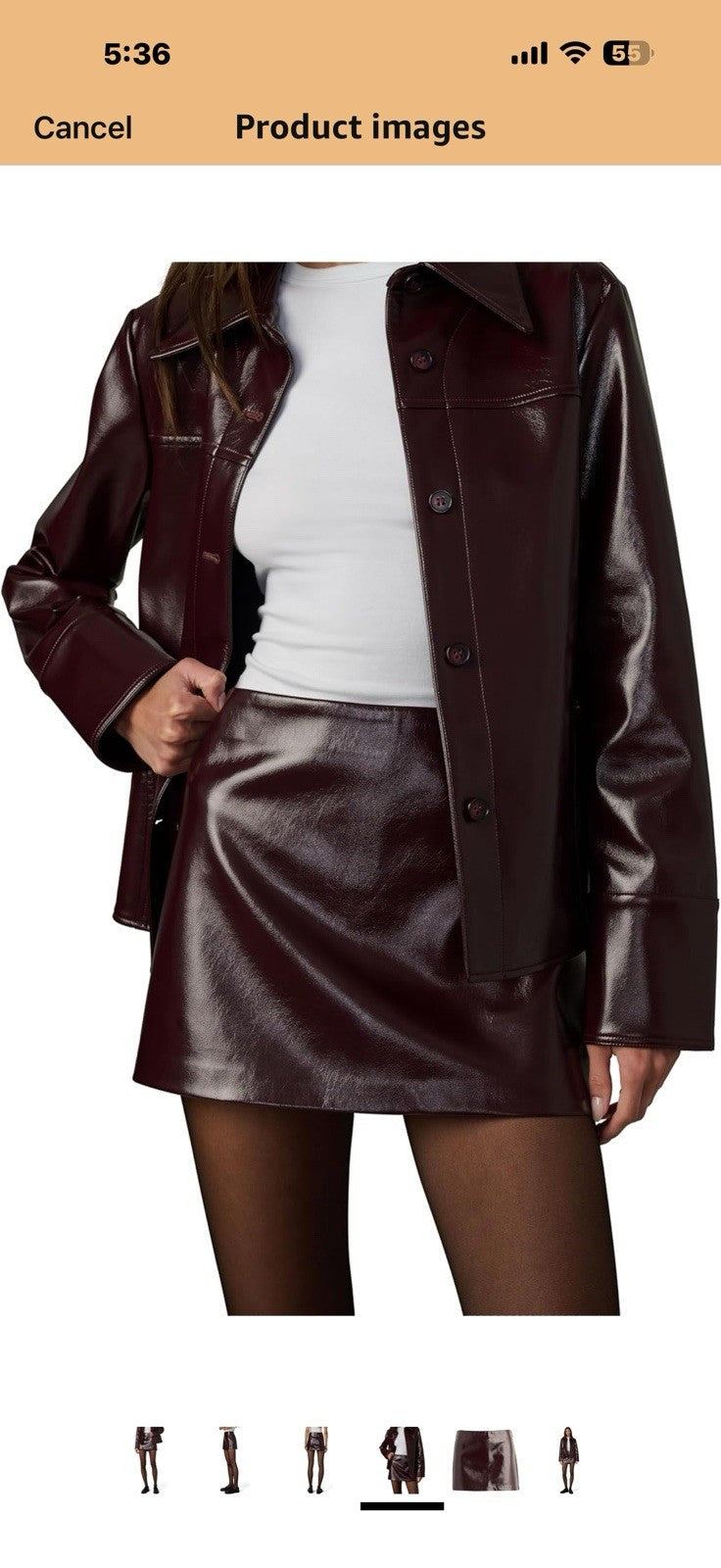 Joe's Women's The Vegan Patent Leather Mini Skirt  Size 8