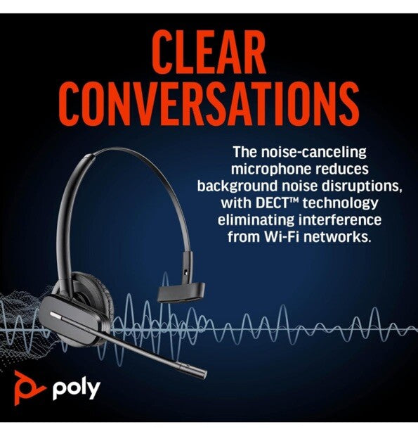Poly CS540 Wireless DECT Headset with HL10 Lifter (Plantronics)