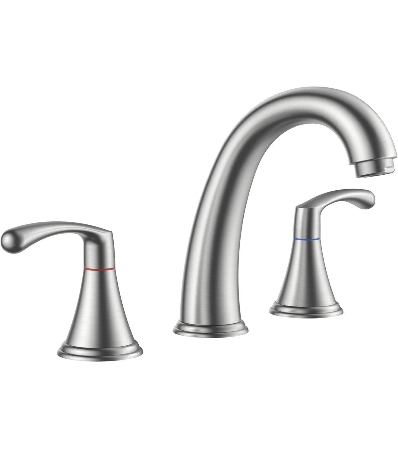 FORIOUS Brushed Nickel Bathroom Faucet 3 Hole, Widespread Bathroom 