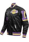 Mens NBA Old English Satin Jacket Los Angeles Lakers  Large
