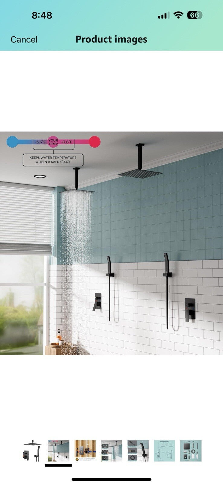 FORIOUS Shower Faucet Set Black -10 Inch Shower System with Solid Brass 