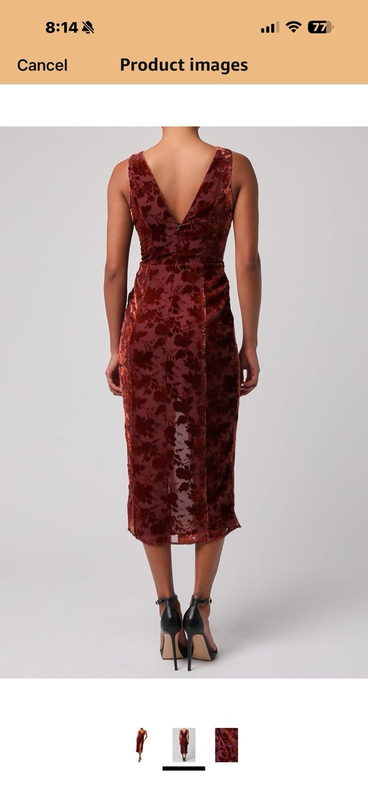 Lulus Womens Aman Velvet Midi Dress Size M