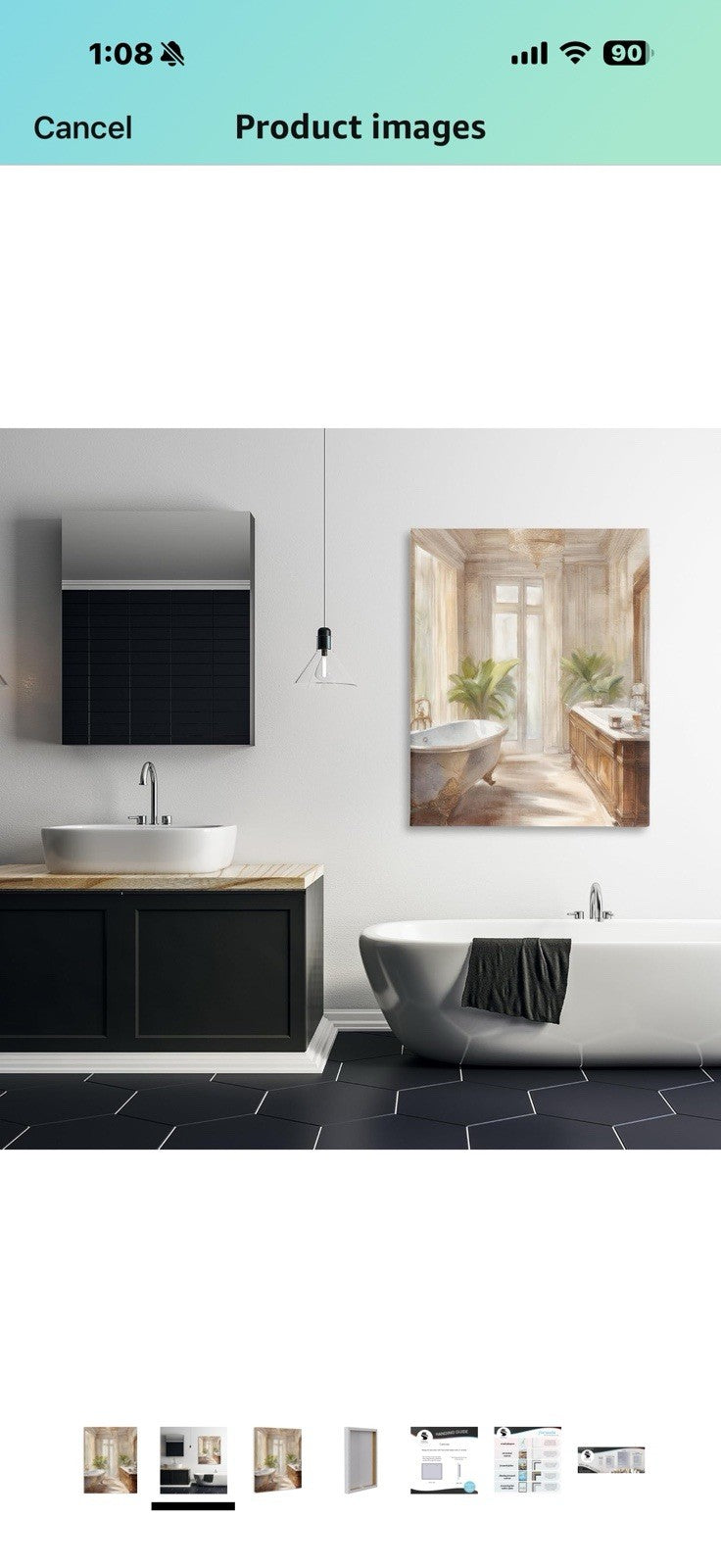 Stupell Industries Serenity Bath Bathroom Painting Canvas Wall Art design 