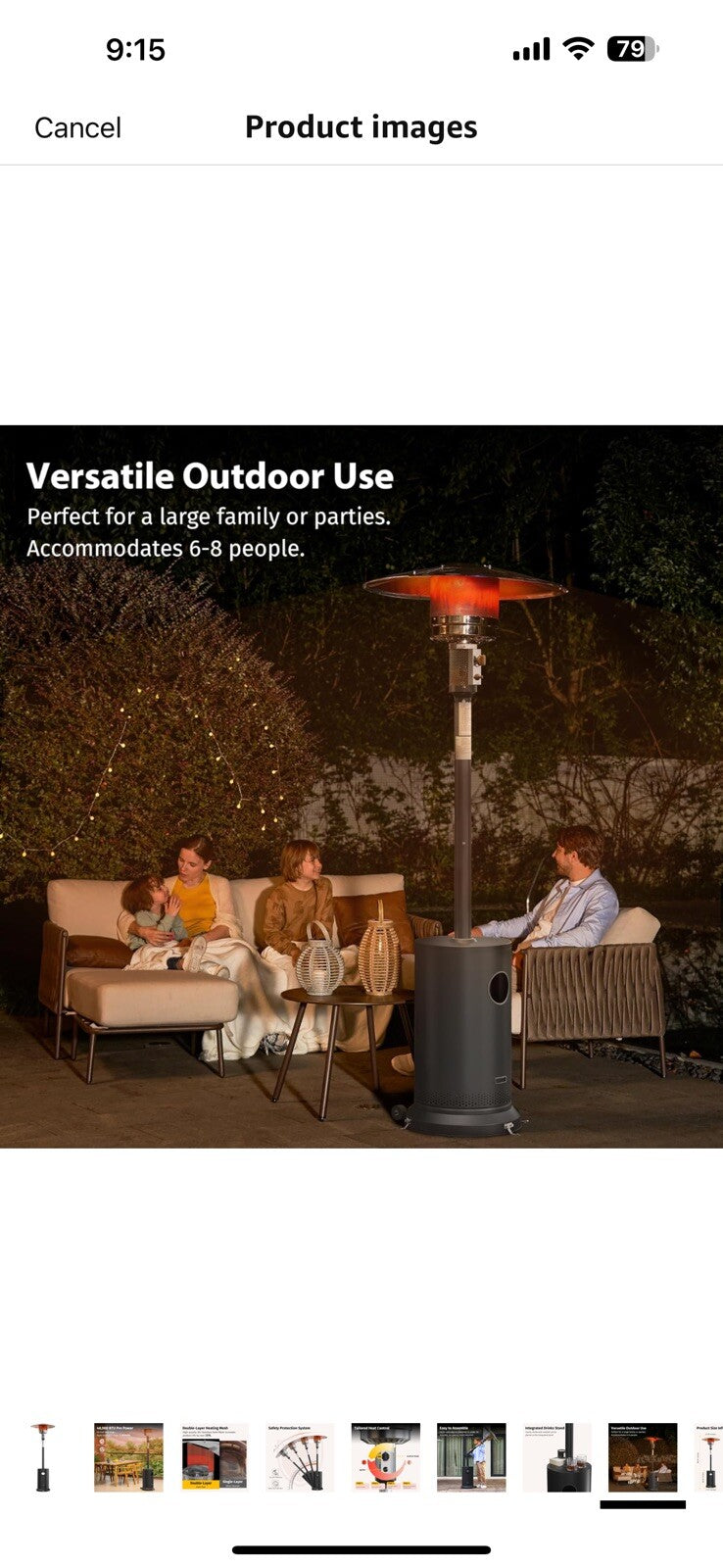 EAST OAK 48,000 BTU Patio Heater for Outdoor Use with Round Table Design