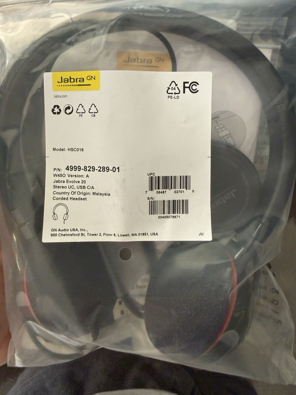 Jabra Evolve 20 Wired Headset (2025 Edition) - Dual-Ear Wired Headset 