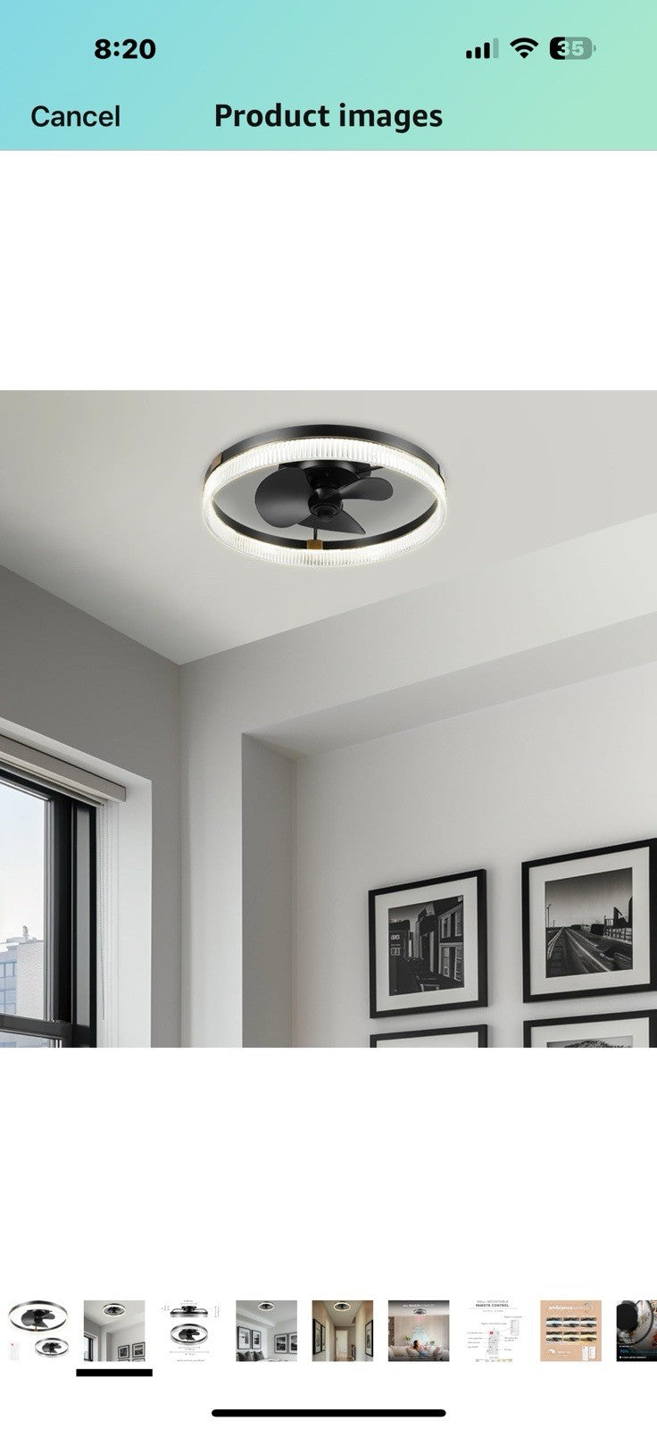 GLOBE Electric 37000113 20" Ceiling Fan with LED Light, Remote Control, 
