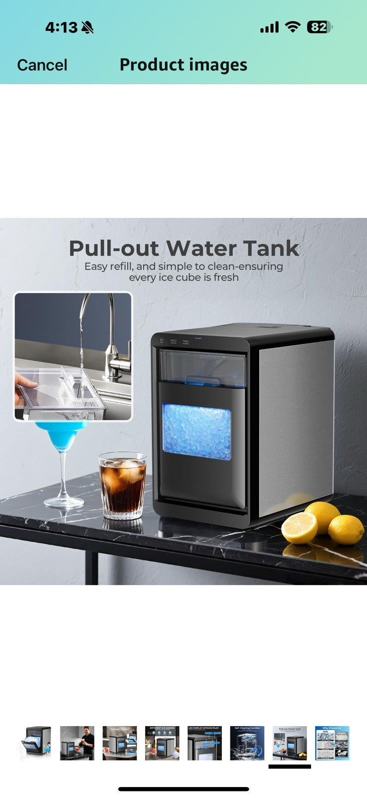 Antarctic Star Nugget Ice Maker Countertop - 44LB/Day, Self-Cleaning