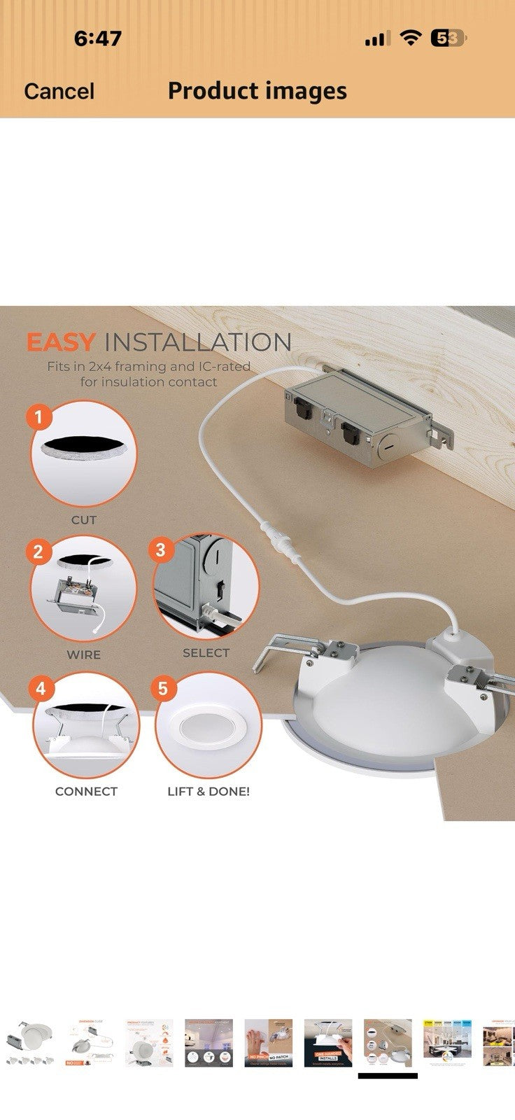 HALO HLA 6 in Super Adjustable Integrated LED Recessed Gimbal