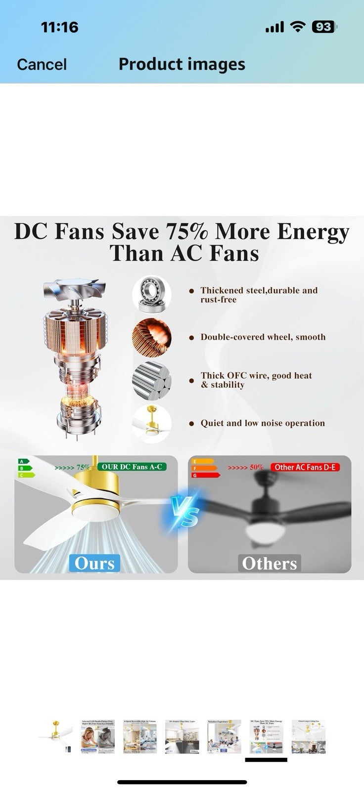 Ceiling Fans with Lights and Remote - 52 Inch Smart App Control Modern