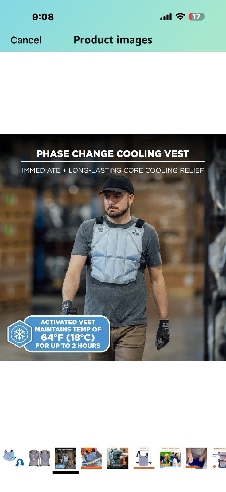 Ergodyne Chill-Its 6210 Phase Change Cooling Vest with 6602 Chill-Its 