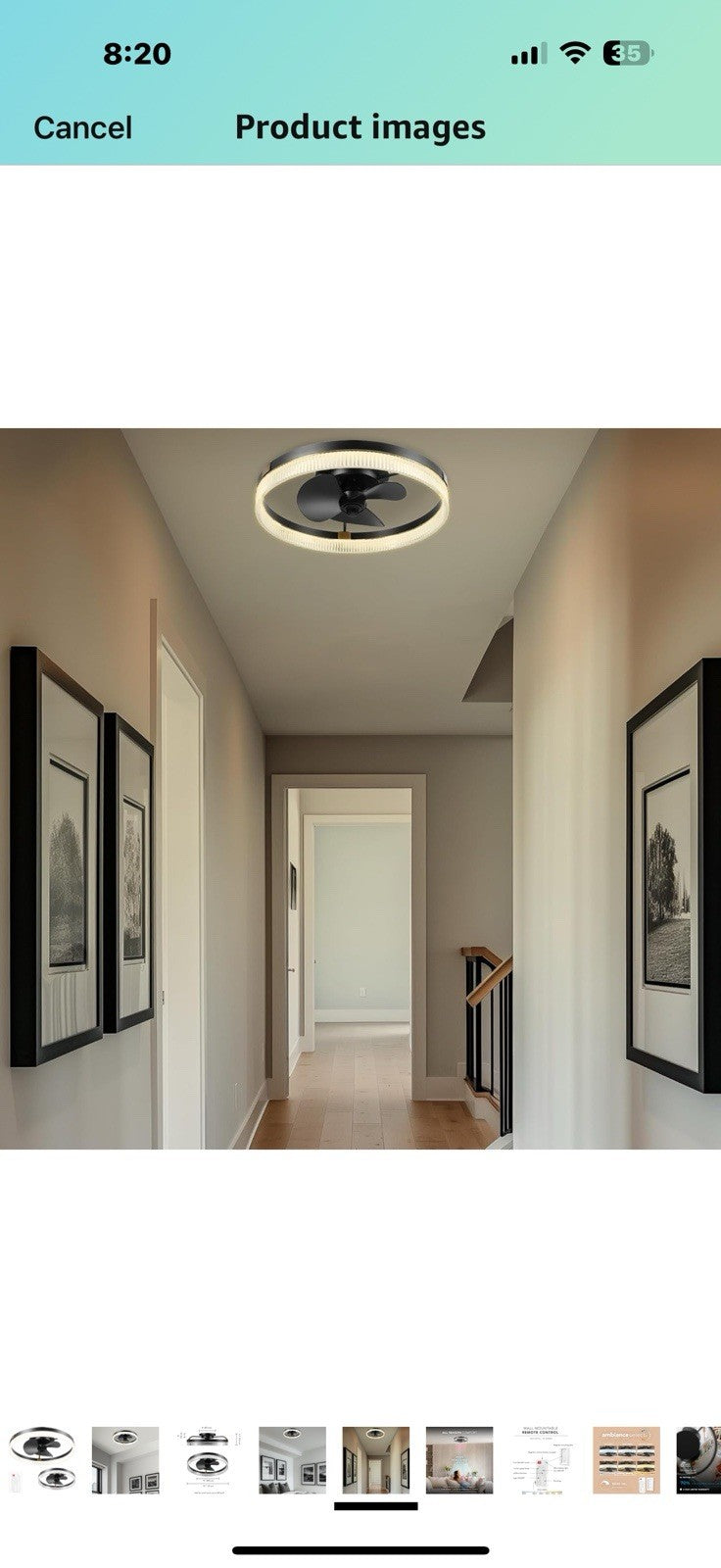 GLOBE Electric 37000113 20" Ceiling Fan with LED Light, Remote Control, 