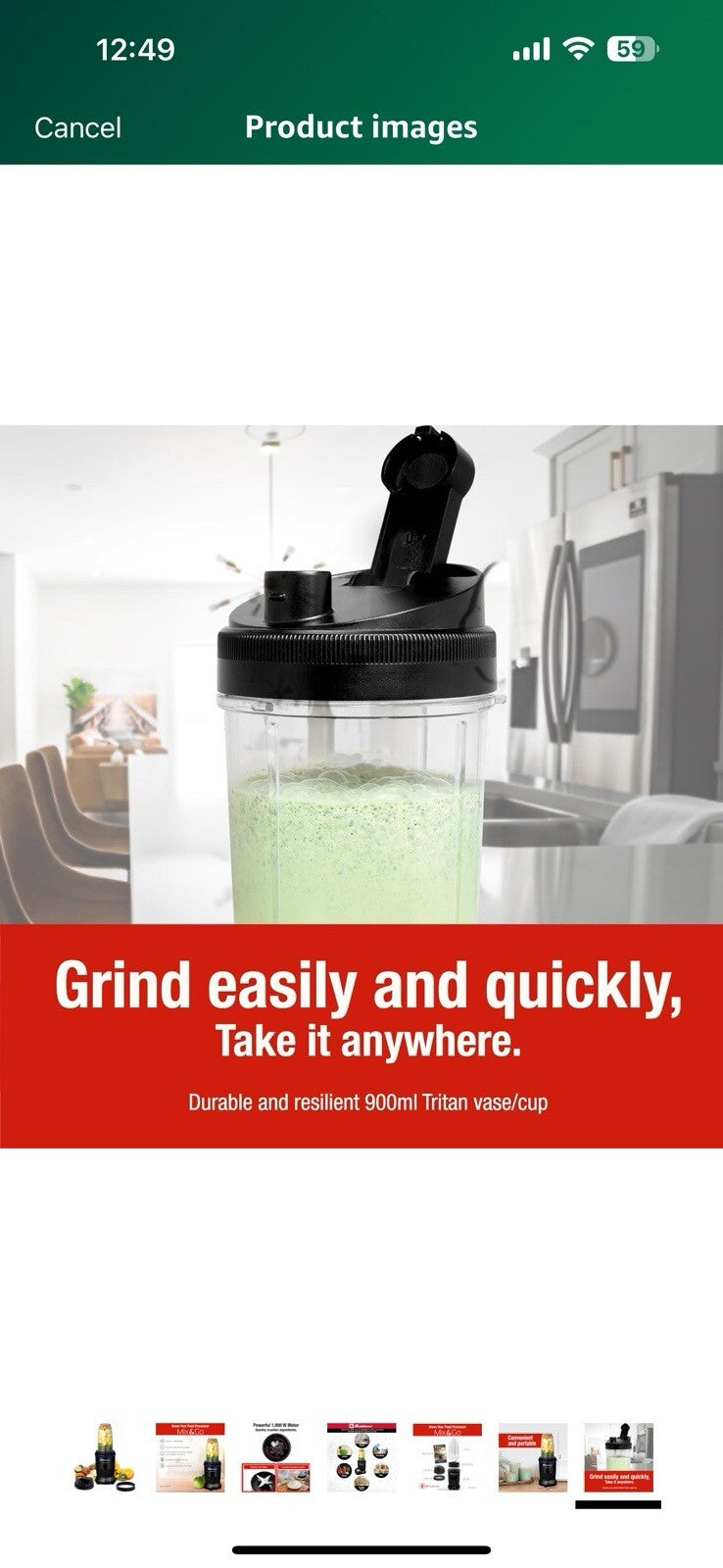Koblenz Mix&Go Portable Blender, Personal Size Blender for Shakes and Smoothies 