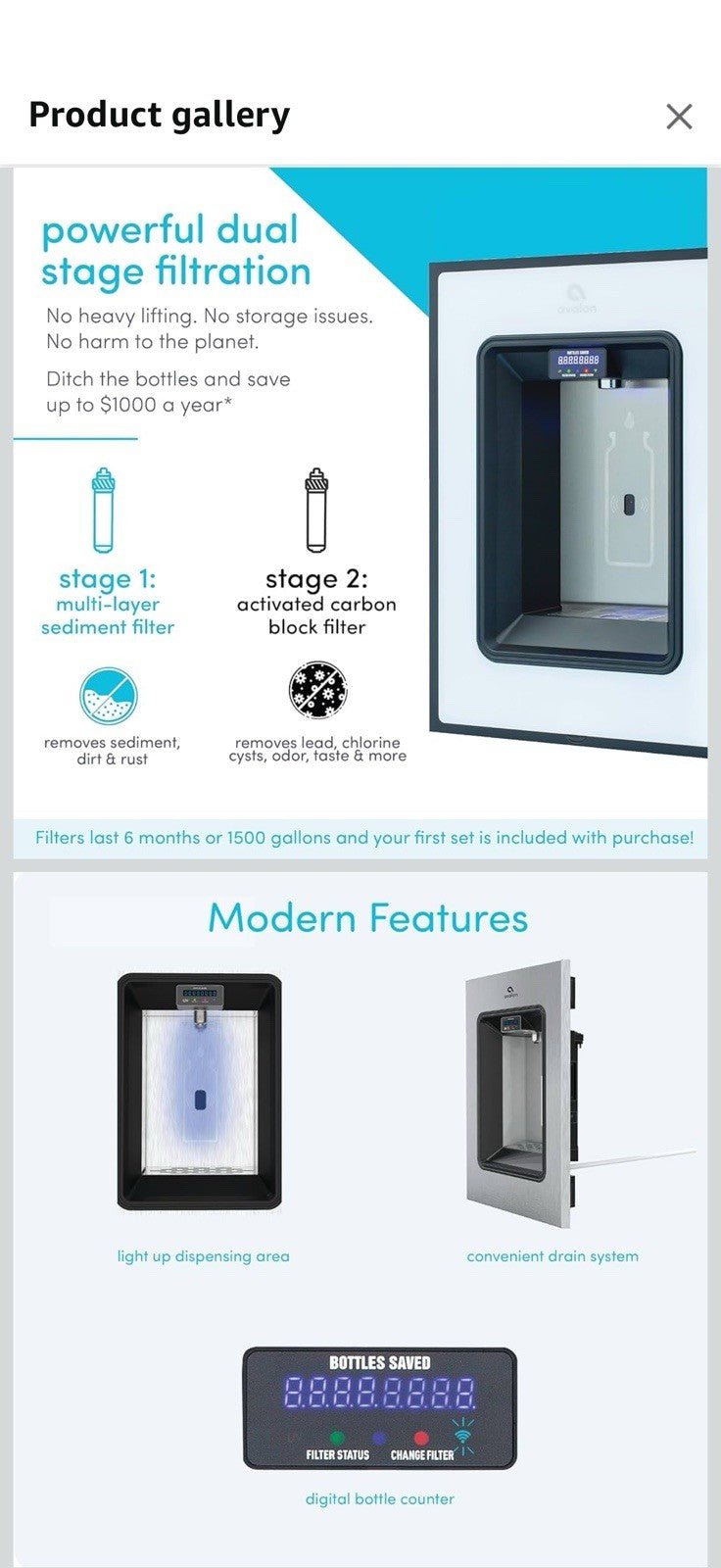 Avalon in-Wall Bottle Filling Station, Sensor Dispensing, Self Cleaning, 