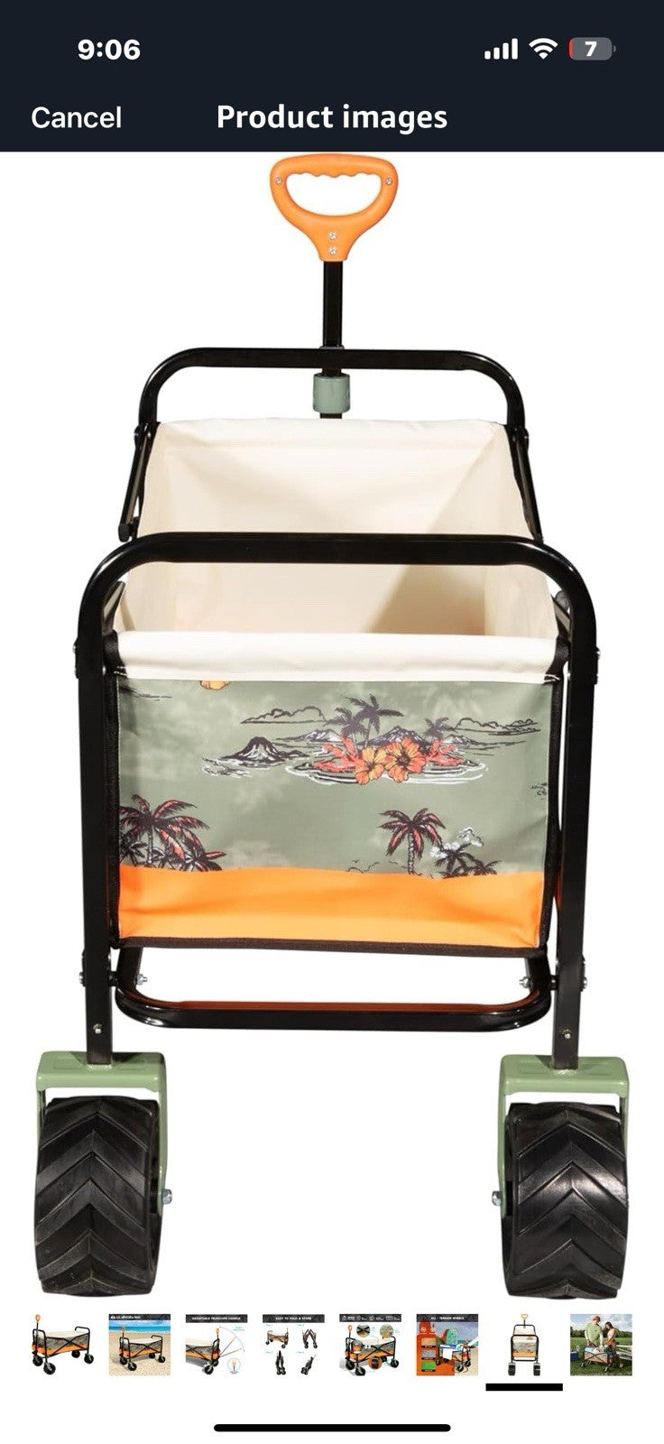 QUIKSILVER Folding Beach Wagon Cart – Heavy-Duty Collapsible Utility 