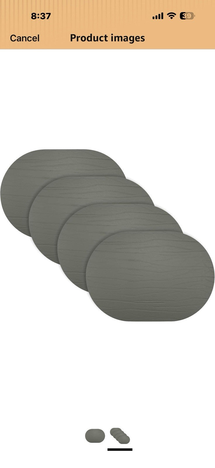 Fortessa Strata Leather Placemat, 13.3 x 16.5 Oval Placemat (Set of 4)