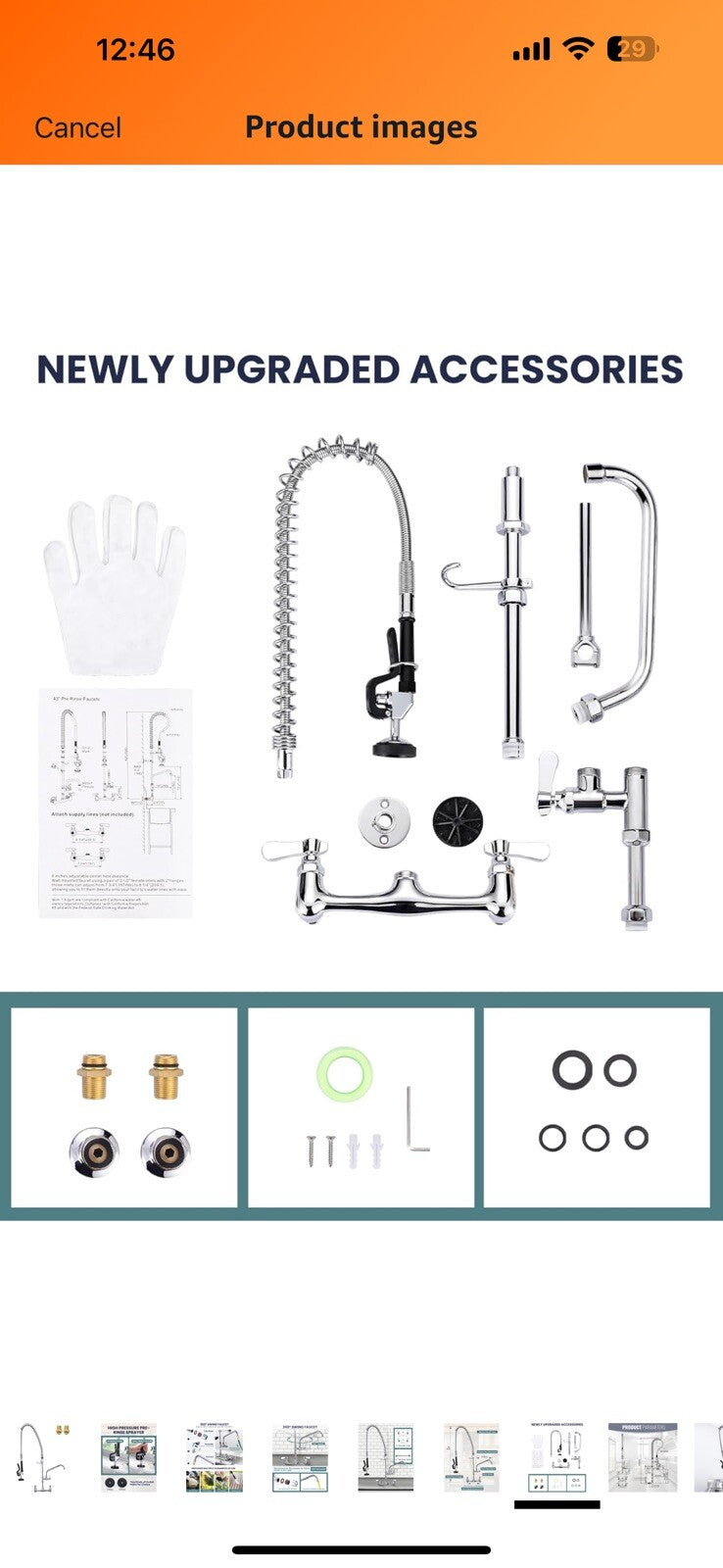 Commercial Sink Faucet with Sprayer: ALEASHA 36 Inches Commercial