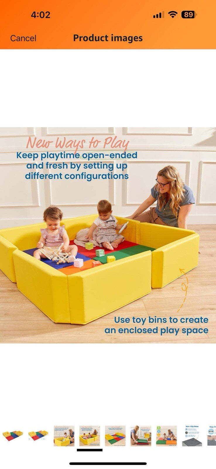 ECR4Kids SoftZone Play Patch Activity Mat and Toy Bins, Beginner Playset