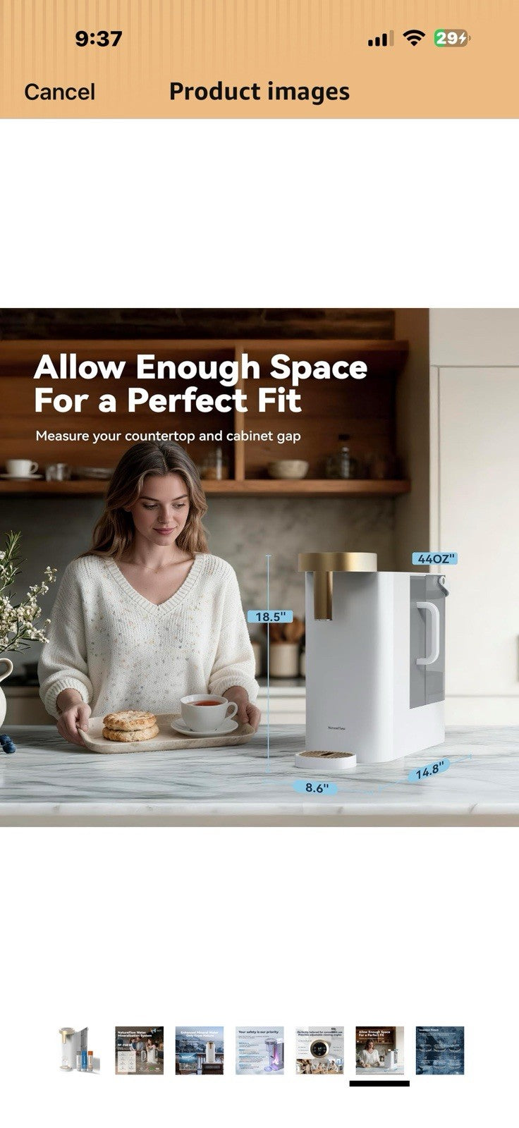 F40 SE Reverse Osmosis Water Filter Countertop with UV, Natural