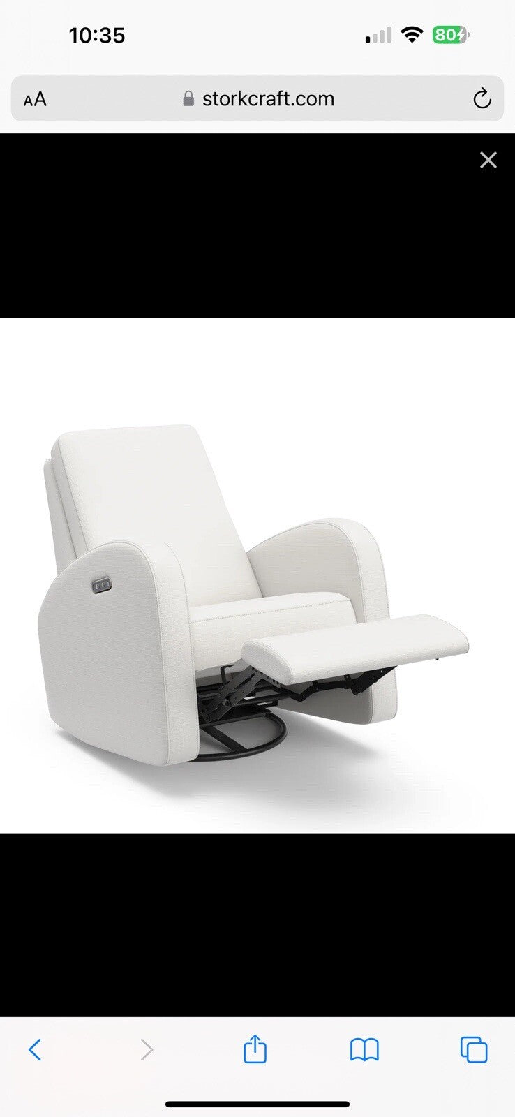 Storkcraft® Santa Monica® Power Recliner Swivel Glider