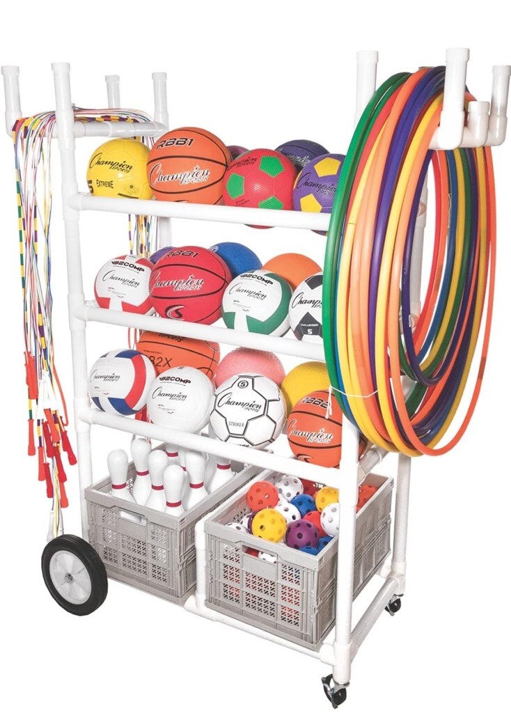 Champion Sports High Impact All-Terrain Heavy-Duty Cart, White, 53" x 19" x 59