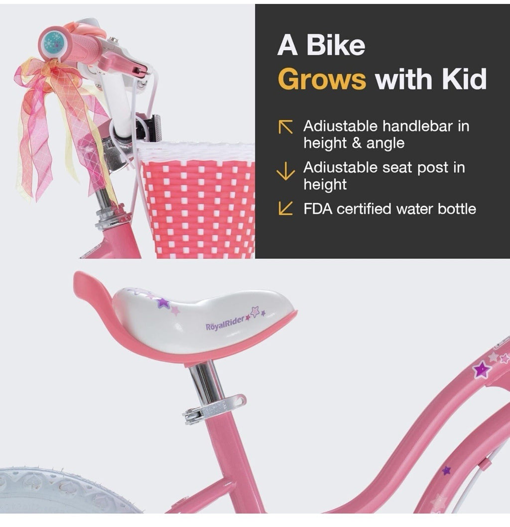 Royalbaby EZ Stargirl Kids Bike,Easy Learn Balancing to Biking,12 Inch
