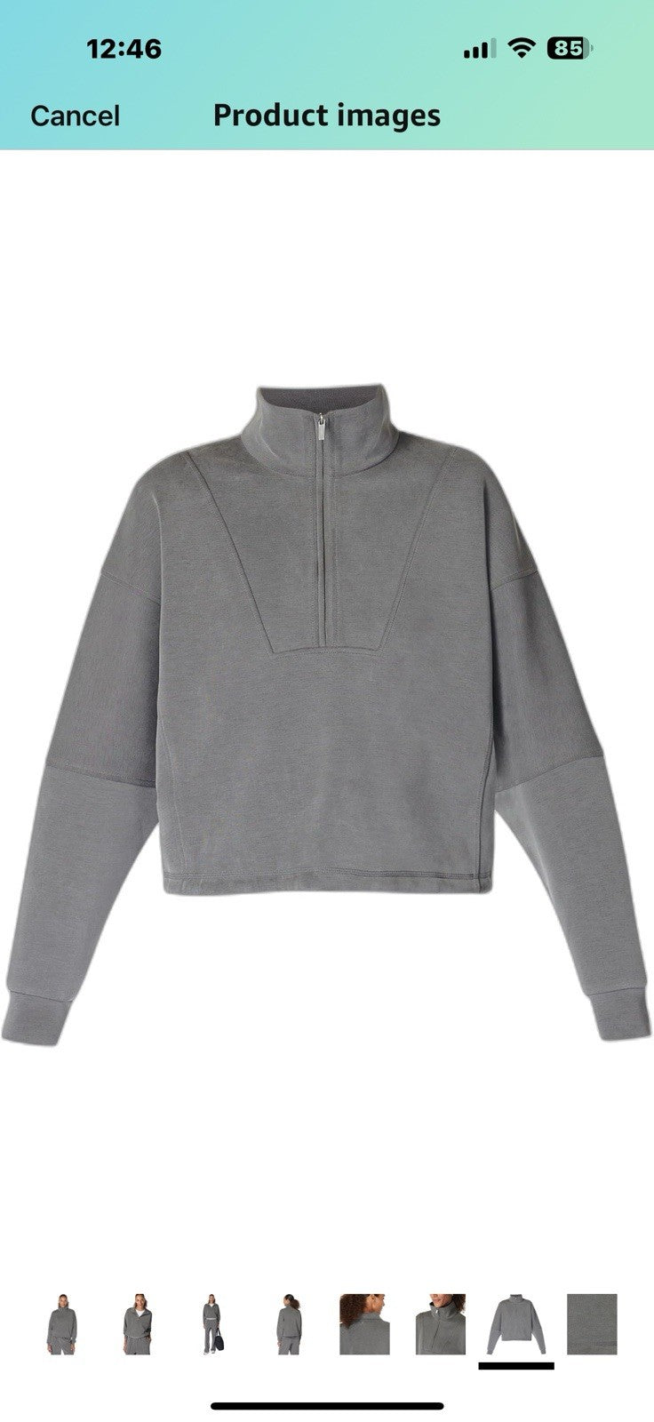 Sweaty Betty Women's Sand Wash Soft Half Zip Pullover Sweatshirt Size M