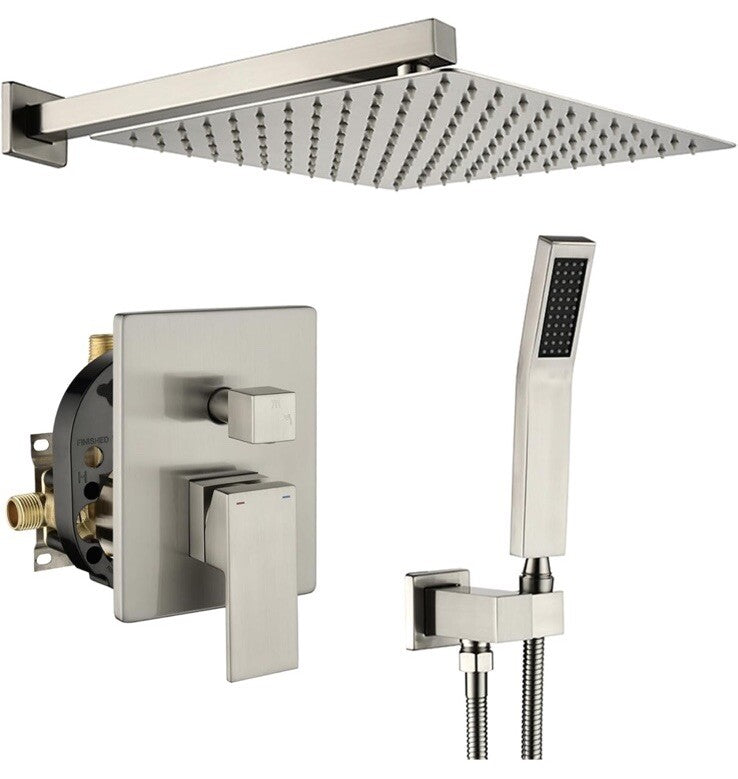 WELLFOR 12-In Wall Mounted Rain Shower Faucet with Single Handle