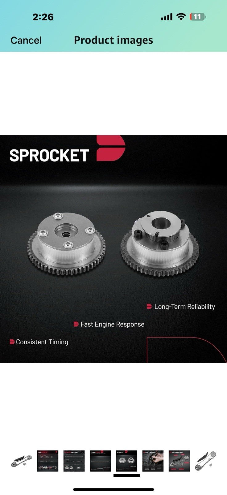 BDFHYK Engine Timing Chain Kit with VVT Gear Sprocket for 1.8 2.0L L4 Engines
