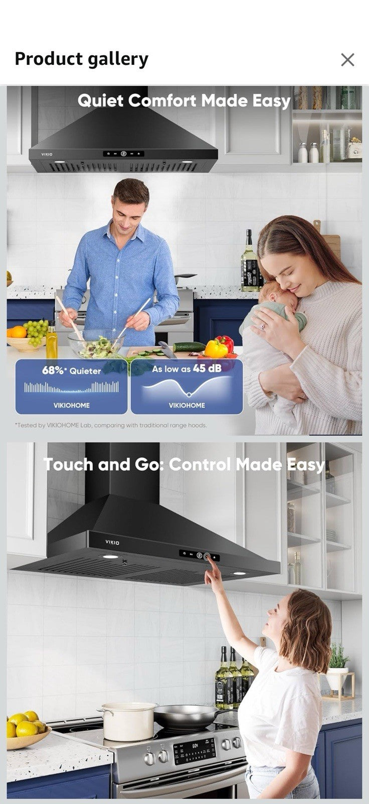 Wall Mount Range Hood 30 inch, 580 CFM Kitchen Vent Hood, Ducted/