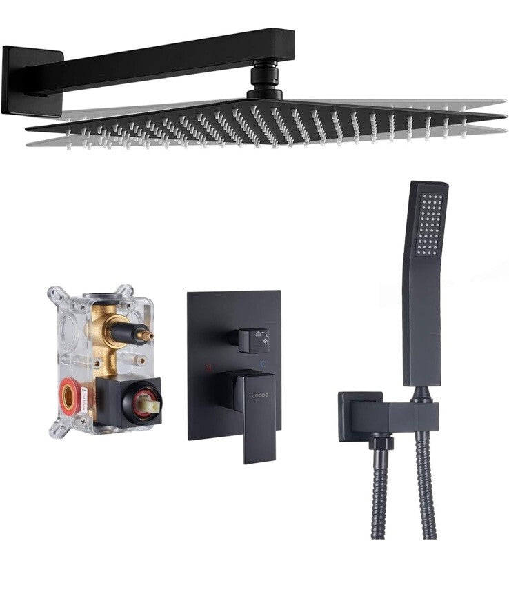 Cobbe Shower System, Matte Black Shower Faucets Sets Complete,