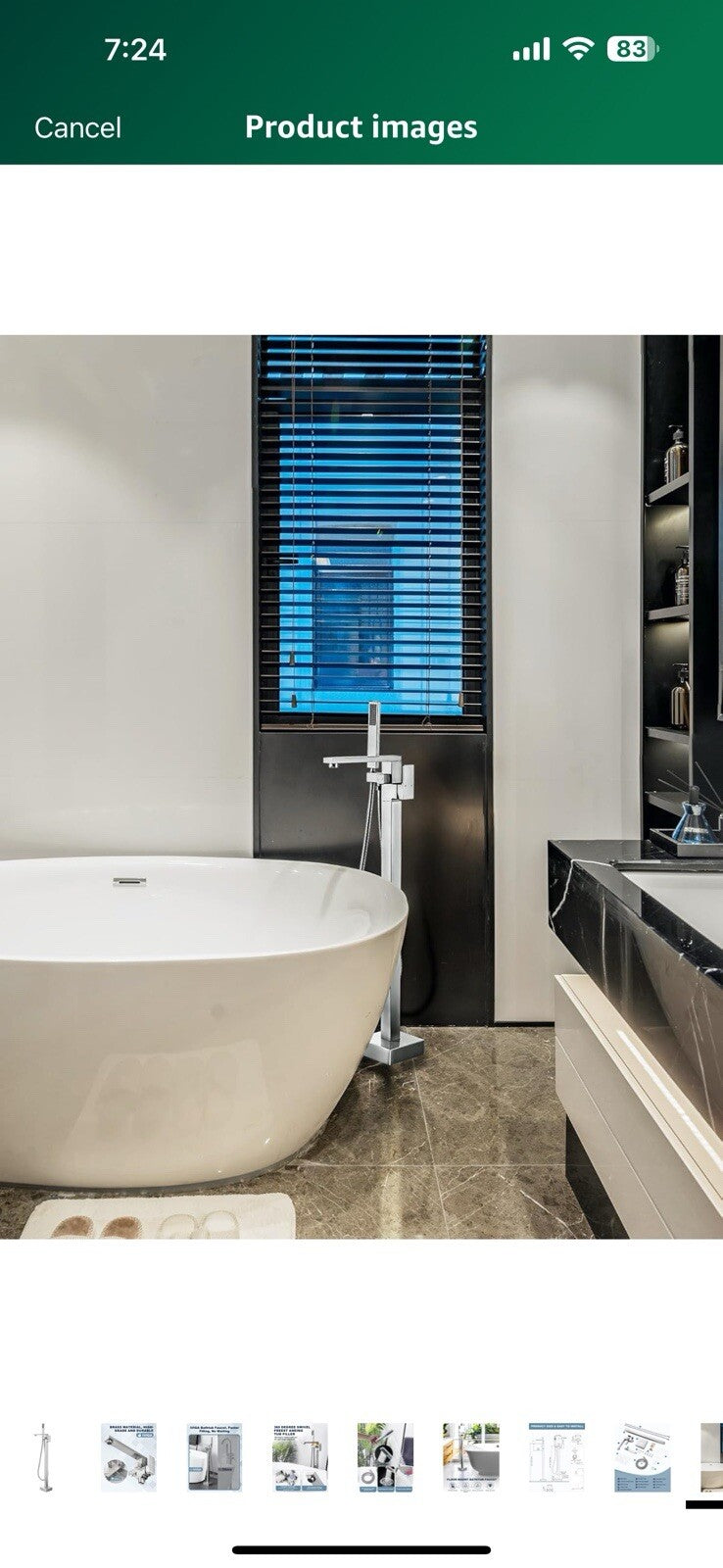 Freestanding Bathtub Faucet, Floor Mount Tub Filler, High Flow Brass