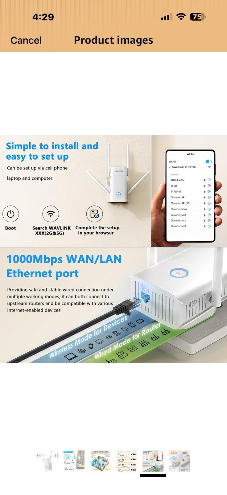 WAVLINK AX3000 WiFi Extender - Internet WiFi 6 Extender Booster