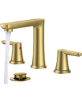 FORIOUS Gold Bathroom Faucet 3 Hole, Two Handle Gold Faucet for Bathroom 