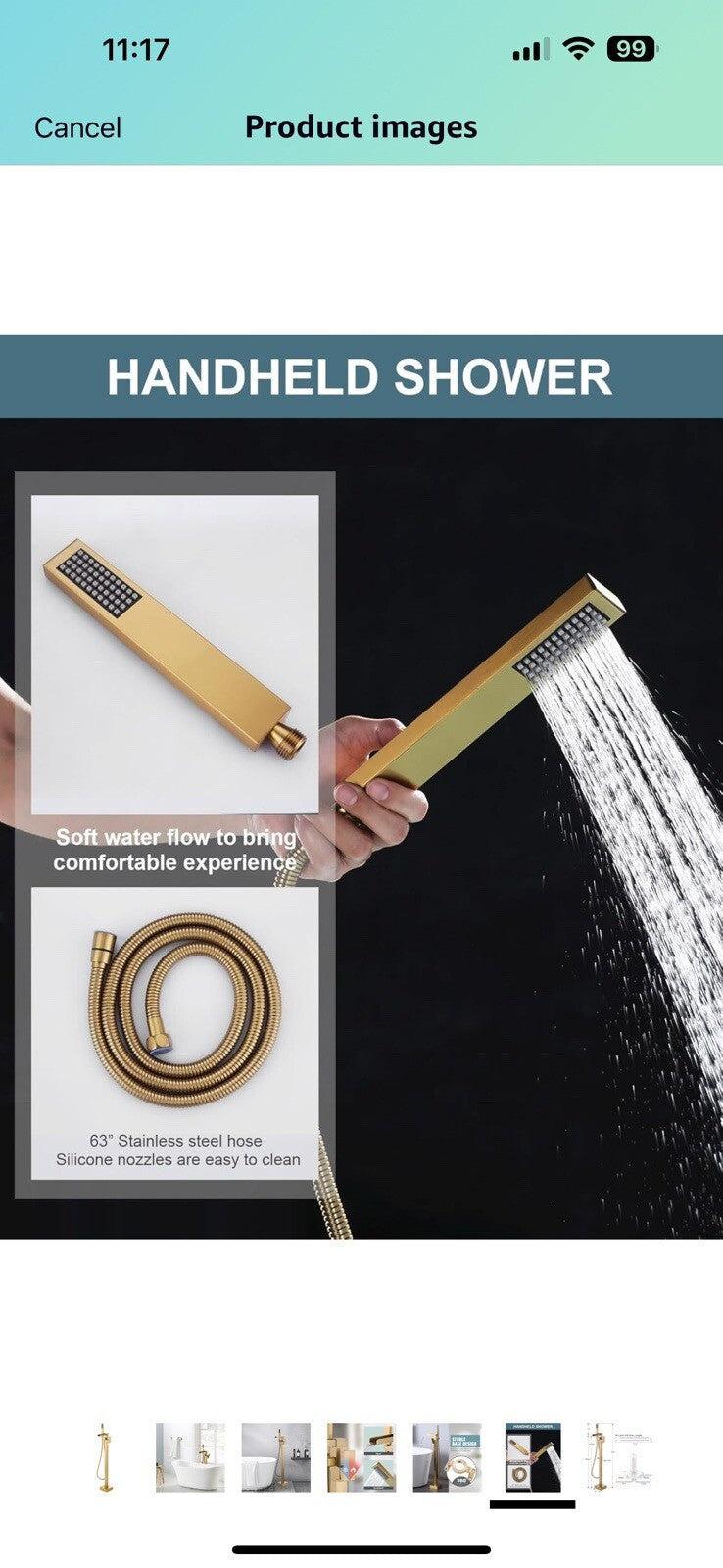 Freestanding Tub Faucet Brushed Gold: ALEASHA Free Standing Tub Filler, 