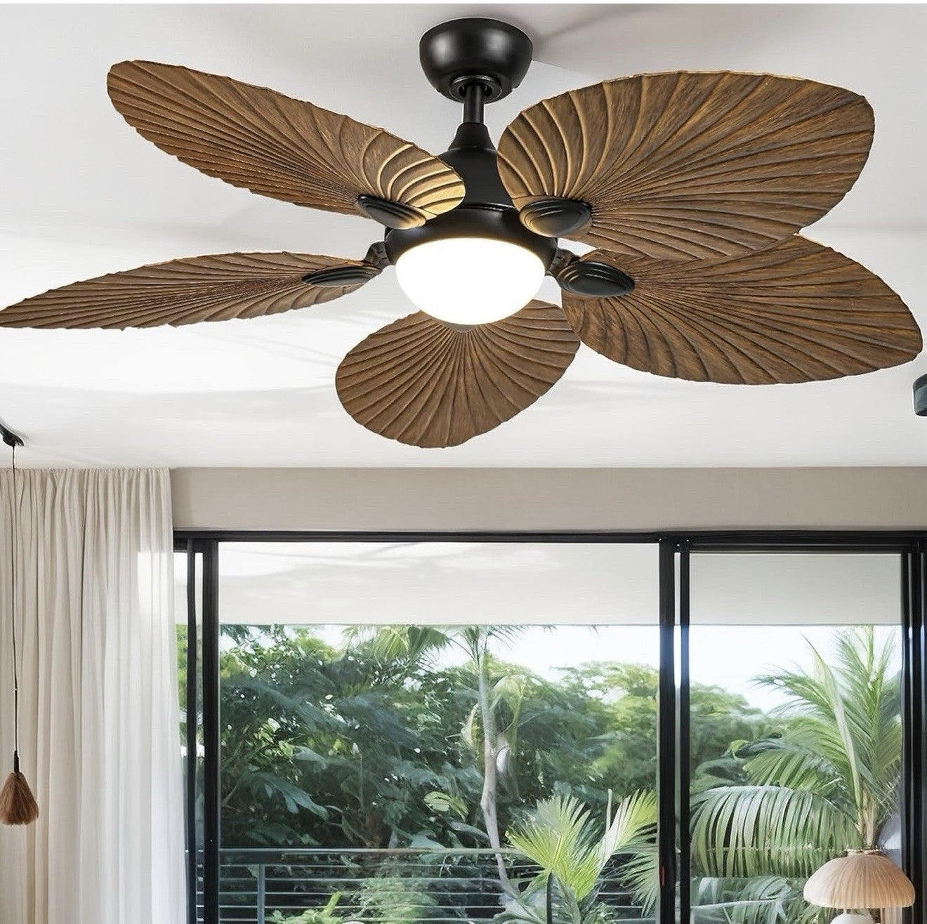 DWVO 52" Ceiling Fans with Lights, Tropical Ceiling Fan with Lights