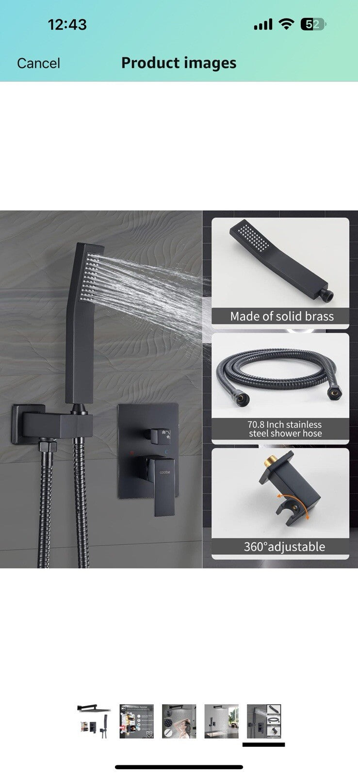 Cobbe Shower System, Matte Black Shower Faucets Sets Complete,